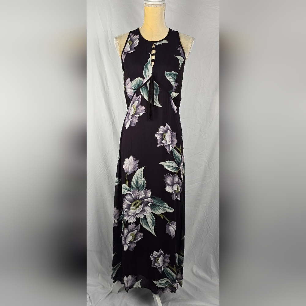 Nostalgia Floral Grunge Sleeveless Maxi Dress sz Medium Vintage 90s Fairy Goth